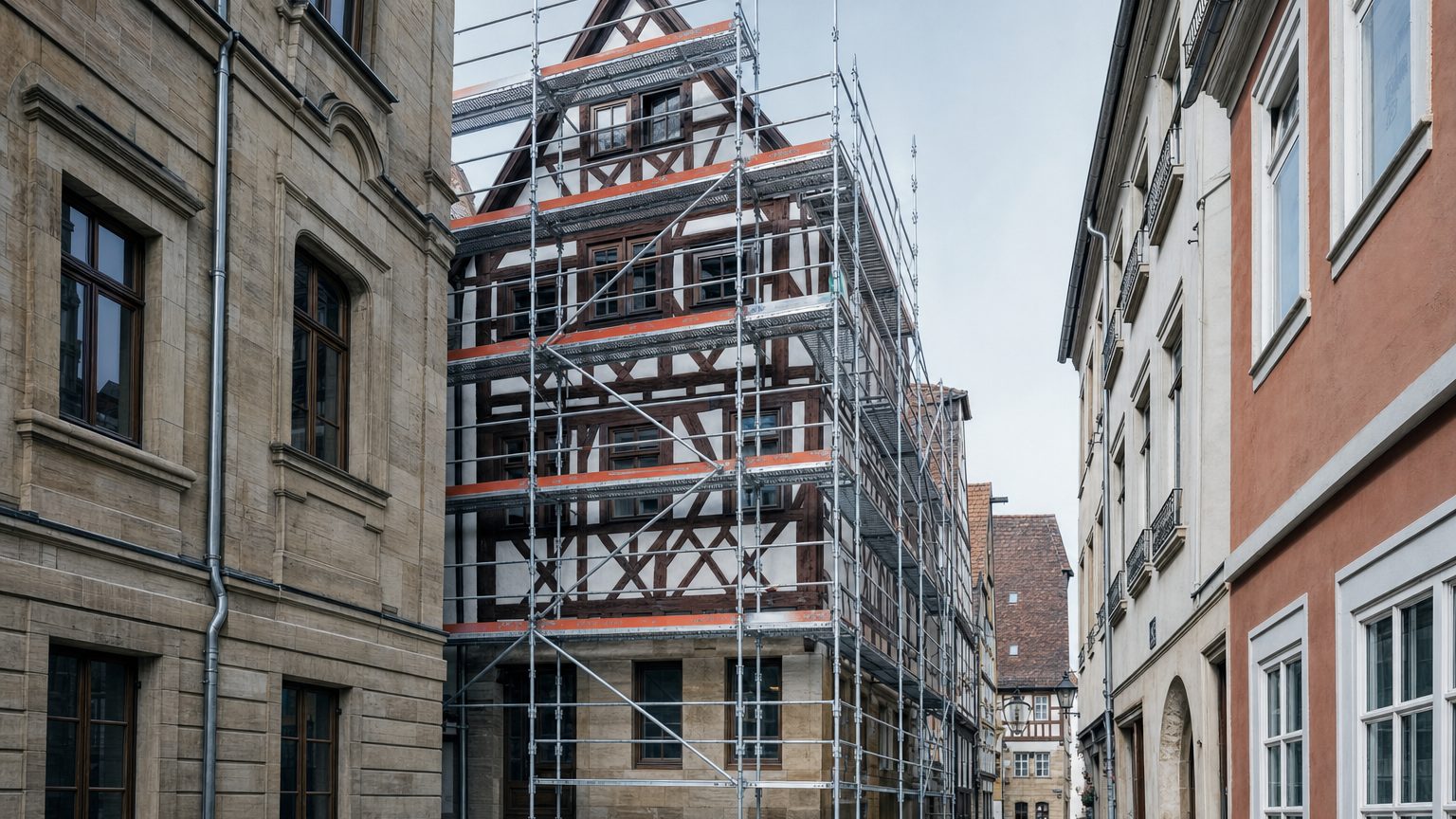 Gerüstbau in Bayreuth – eingerüstete Fassade in Oberfranken