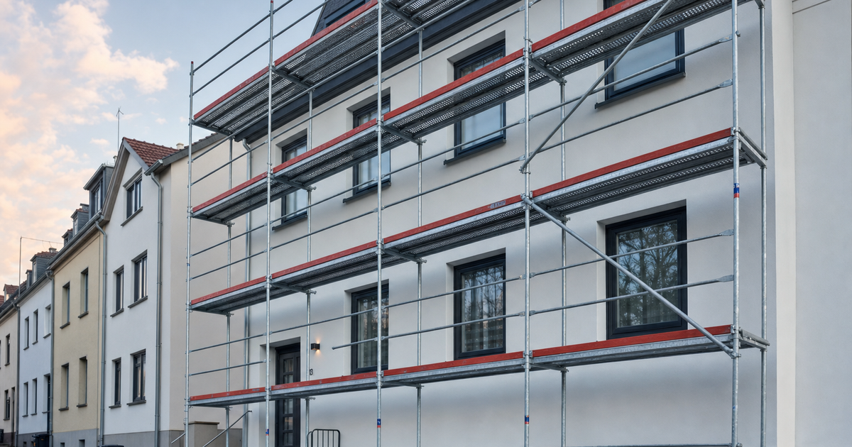 Fertige Fassade, Gerüst steht noch: Wie lange darf das dauern?